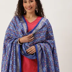 LOOKNBOOK ART Foil Print Dupatta with Zari-picture-42