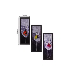 eCraftIndia Set Of 3 Purple & Black Dancing Girl Satin Matt Texture UV Wall Art image 3