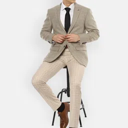 louis philippe Men Self Design Single Breasted Formal Blazer image 4