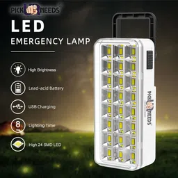 pick ur needs High-Bright 36 LED Rechargeable Home Emergency Lantern Lamp Light (Pack Of 2) 5 hrs Flood Lamp Emergency Light image 3