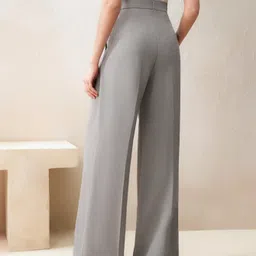 kotty Women Relaxed Grey Viscose Rayon Trousers image 3