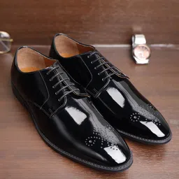 louis stitch Mens Black Formal Lace Up Derby Shoes for Men (RGPTPL) - UK 12 Derby For Men image 2