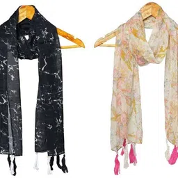 mss fashion Printed Chiffon Women Multicolor Stole, Scarf, Fancy Scarf-picture-27