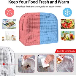 handgoodies Alluminium Insulated Oil Proof Lunch bag Thermal Lining 3 Containers Lunch Box image 4