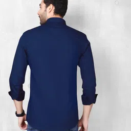 5th anfold Men Slim Fit Solid Slim Collar Casual Shirt image 2