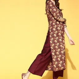 Indo Era Floral Cotton Blend Kurta Set image 3