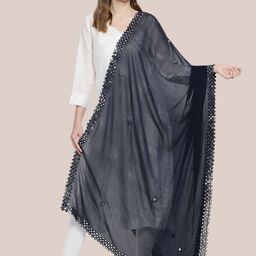 Dupatta Bazaar Chiffon Dupatta with Mirror Work-picture-0