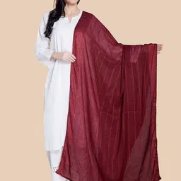 Rani Saahiba Striped Embroidered Sequinned Cotton Dupatta-picture-13