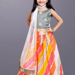BAESD Girls Embroidered Ready to Wear Lehenga & Blouse With Dupatta-picture-33