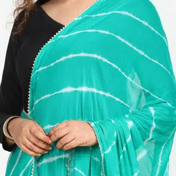 HELLA FASHIONS Leheriya Printed Chiffon Dupatta With Gotta Patti details image 2