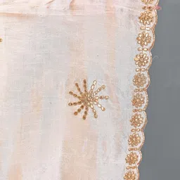 Apratim Ethnic Motifs Embroidered Crepe Dupatta with Gotta Patti image 2