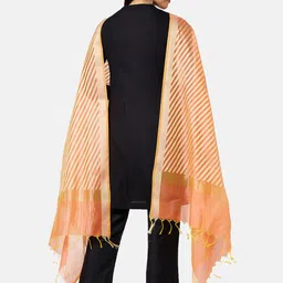 RANGMANCH BY PANTALOONS Striped Dupatta With Tasselled Border image 4