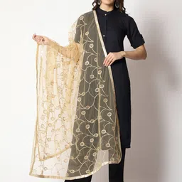 WEAVERS VILLA Floral Embroidered Dupatta image 5
