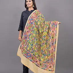 Apratim Ethnic Motifs Kutch Embroidered Dupatta with Mirror Work image 4