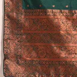 Fabcartz Ethnic Motifs Woven Design Semi-Stitched Lehenga & Unstitched Blouse With Dupatta image 2