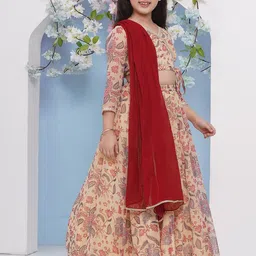 Bitiya by Bhama Girls Printed Ready To Wear Lehenga & Blouse With Dupatta image 4