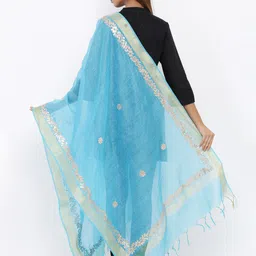 SOUNDARYA Woven Design Dupatta with Gotta Patti image 4
