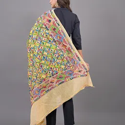 Apratim Ethnic Motifs Kutch Embroidered Dupatta with Mirror Work image 3