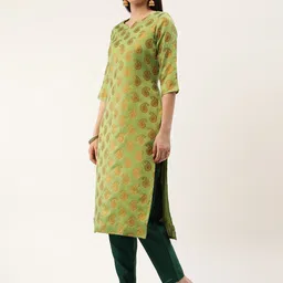 Saanjh Paisley Regular Kurta with Trousers & With Dupatta image 2