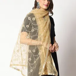 WEAVERS VILLA Floral Embroidered Dupatta image 3