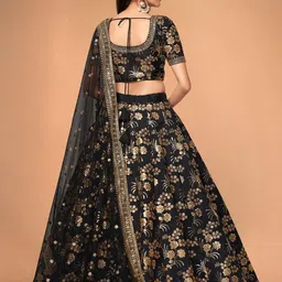 FABPIXEL Embroidered Semi-Stitched Lehenga & Unstitched Blouse With Dupatta image 3