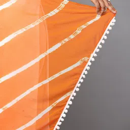 HELLA FASHIONS Striped Leheriya Chiffon Dupatta image 3