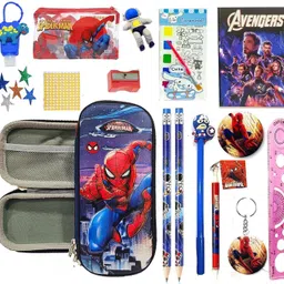 neel Avenger Stationery Gift Set Combo for Kids Best Gift Set for 3D Avenger Pencil Case Cute Large Capacity Pen Box & all stationery with pen/pencil/eraser all set Art Polyester Pencil Box image 1