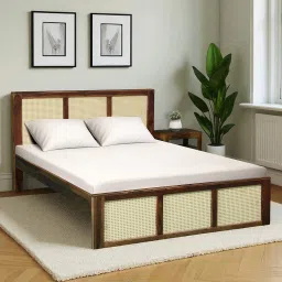 woodsworth from pepperfry Albans Sheesham Wood Queen Size Bed In Provincial Teak Finish image 1