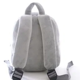 frantic Premium Quality Soft Fabric Kids Velvet School Bag (FullBodyGreyCat) Plush Bag image 3