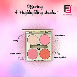 BeautyRelay London Face 2 Face Glow Baked Shimmer Highlighter Palette image 3