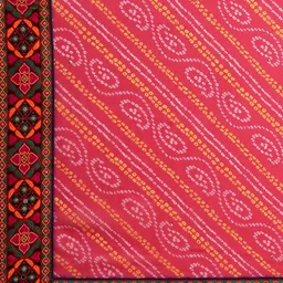 KALINI Bandhani Printed Embroidered Half and Half Bandhani Saree image 4