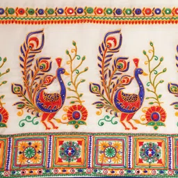 KALINI Bandhani Printed Embroidered Half and Half Bandhani Saree image 5