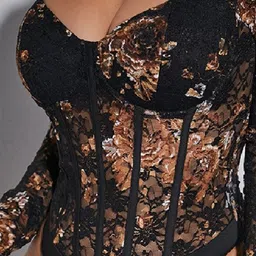 StyleCast Floral Georgette Bodysuit image 2