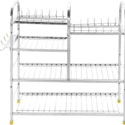 irontech Utensil Kitchen Rack High Quality Utensils Rack |Shelf Dish Rack | Kitchen Utensils Rack | 24 H x 24 L inch Storage Basket |Kitchen Rack Stand | Steel-picture-14
