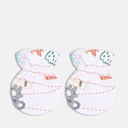 MINI KLUB Infant Boys Pack Of 2 Printed Pure Cotton Mittens image 3