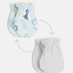 MINI KLUB Infant Boys Pack Of 2 Printed Pure CottonMittens image 3