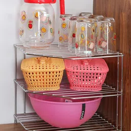manan Utensil Kitchen Rack 3 SHELVE Corner Steel-picture-22