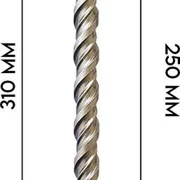 lxmi Heavy Duty (16 x 310mm) Flat Tip Hammer Drill Bit (Silver) image 2