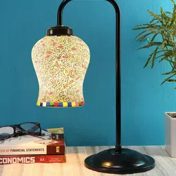 devansh Multi color Mosaic Glass Iron Table Lamp Table Lamp-picture-17