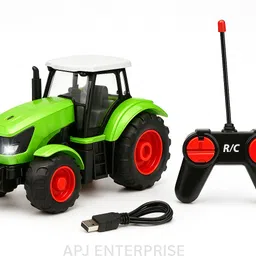 apj enterprise Remote Control Tractor Toy with, Light, Rechargeable Battery Toy for Kids Green-picture-19