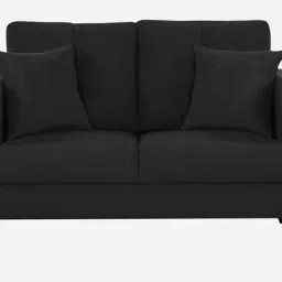 casacraft from pepperfry Alfredo Fabric 2 Seater Sofa In Charcoal Grey Colour image 5