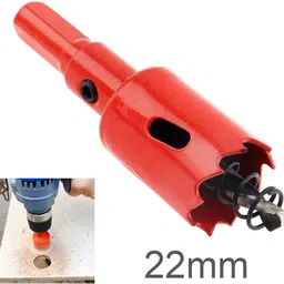 uptodateprouducts 1 Pcs 22mm Speed Bi-Metal Hole Saw, Cornhole Board Drill Bit with Positive Rake Teeth for Soft Metal, Drywall, Plastic, Wood, Fiberboard image 3