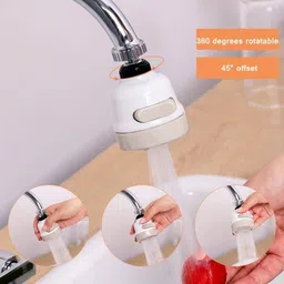 olwick 1 Pcs 360°Swivel Splash-Proof Faucet Splash Head, 3 Adjustable Gear,Water-Saving Tap Faucet Nozzle for Kitchen,Bath and Shower. (Short-White) Faucet Mount image 3