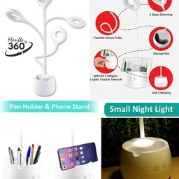 idoleshop Desk Light with 3 Shades Touch Control Light and Mobile Holder Design Study Lamp image 3