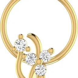 avsar Nisha 14kt Cubic Zirconia Yellow Gold Nose Wire-picture-11