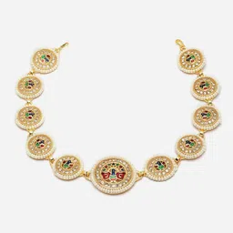 Sanjog Gold-Plated Kundan-Studded & Pearl Beaded Matha Patti image 2