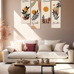 srigiriraj Boho Art Set of 4 Wall Art Wooden Home Decor Prints image 2