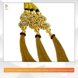 a h s Patiala Shahi Parandi Punjabi Volumizer Choti paranda Golden Pack_of 1 Hair Extension image 4