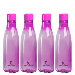 Kuber Industries Purple Set of 2 Plastic Solid Water Bottle image 1