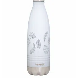 Servewell Indus Vaccum Sport White Printed Stainless Steel Water Bottle 1 L-image-14